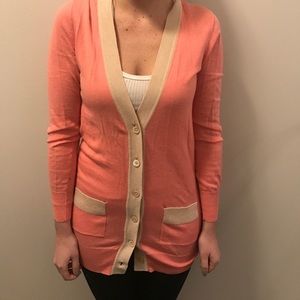 J. Crew pink and tan sweater. Size XS